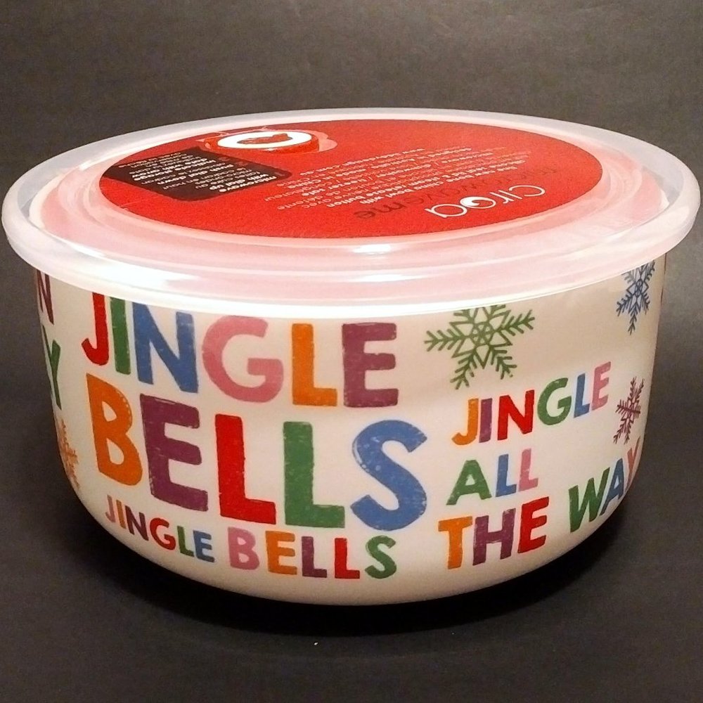 Festive Bone China Microwave Dish with Lid